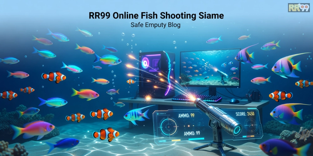 Minh họa khái niệm bắn cá online rr99 với giao diện đại dương sống động