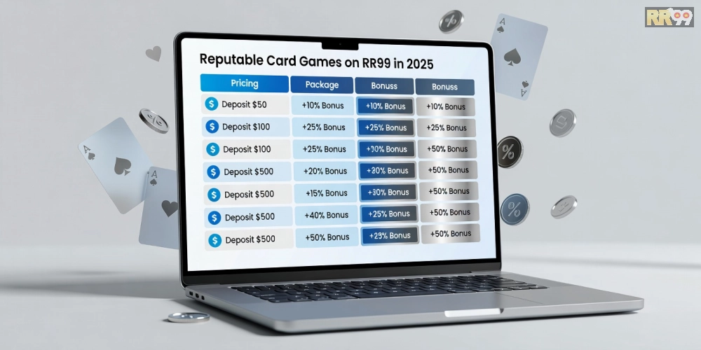 Bảng giá chi tiết các gói nạp và ưu đãi game bài uy tín rr99 năm 2025.