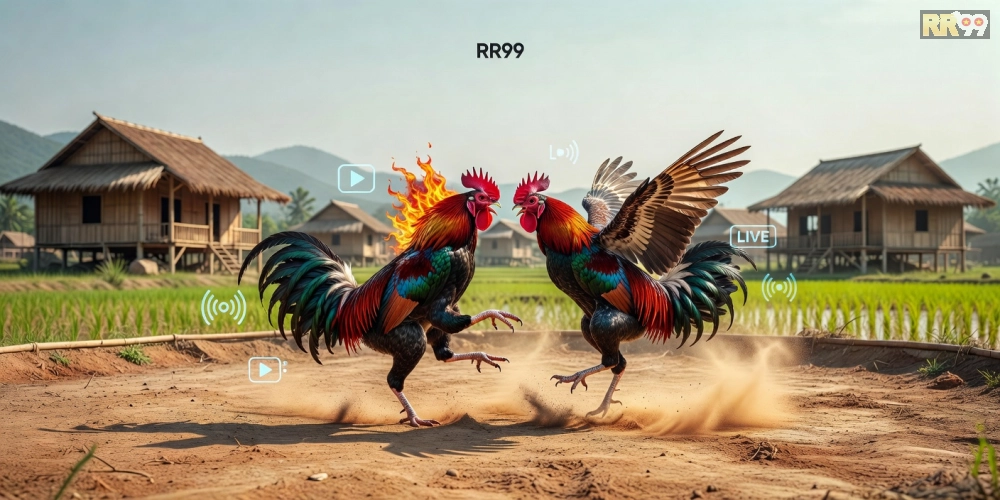 Minh họa khái niệm đá gà chọi rr99 với hình ảnh chiến kê mạnh mẽ