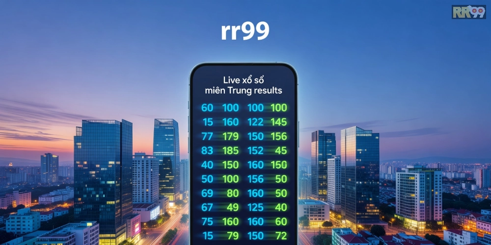 Caption hiển thị giao diện ứng dụng tra cứu xổ số miền Trung tốc độ cao trên rr99